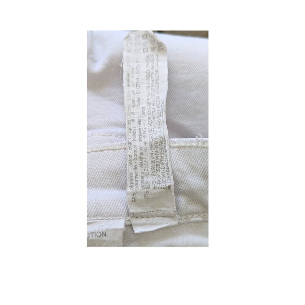 ZARA White Straight Crop Jeans – Size 8 – Join Life – Raw Hem – Preowned - Picture 6 of 7